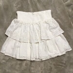 White Eyelet Skirt by J Crew Size 6-7